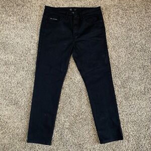 Fried Denim Jeans Mens 34x30 Black Denim Slim Fit Mid Rise Dark Wash